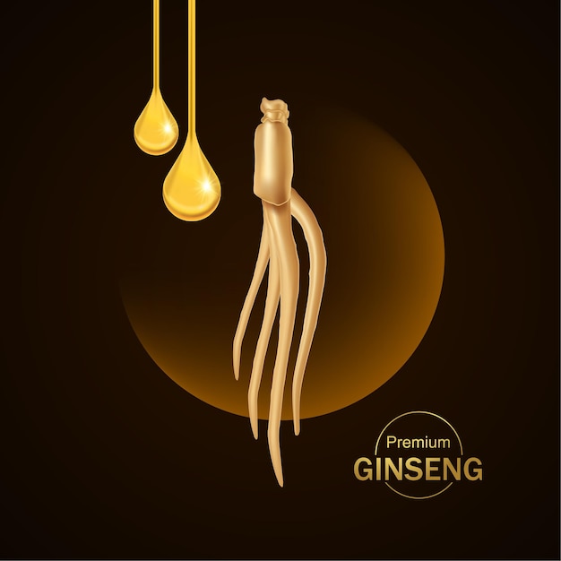 Illustrazione vettoriale di ginseng premium