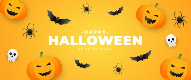 Illustrazione vettoriale di giorno di Halloween con caramelle di zucca ed elementi fantasma