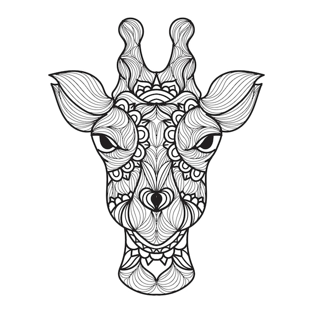 Illustrazione vettoriale di giraffa mandala