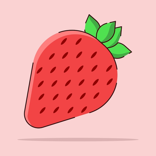 illustrazione vettoriale di grandi fragole rosse dolci per il succo d'estate rinfrescante