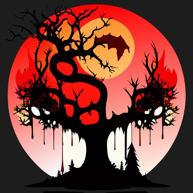 illustrazione vettoriale di Halloween con gocce di sangue