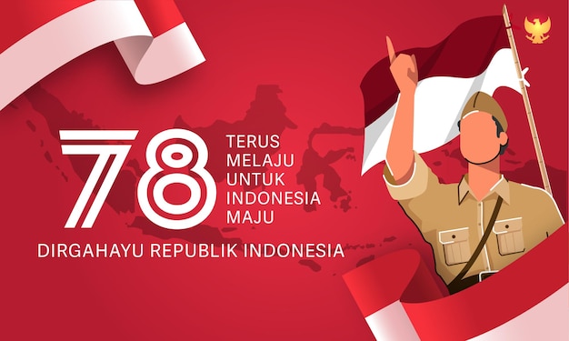 Illustrazione vettoriale di Happy Indonesia Independence Day