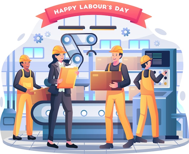 Illustrazione vettoriale di Happy Labor Day