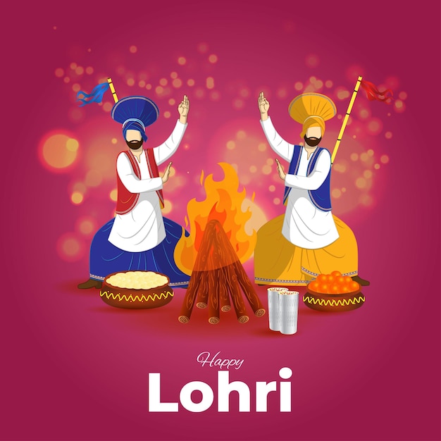Illustrazione vettoriale di Happy Lohri festival