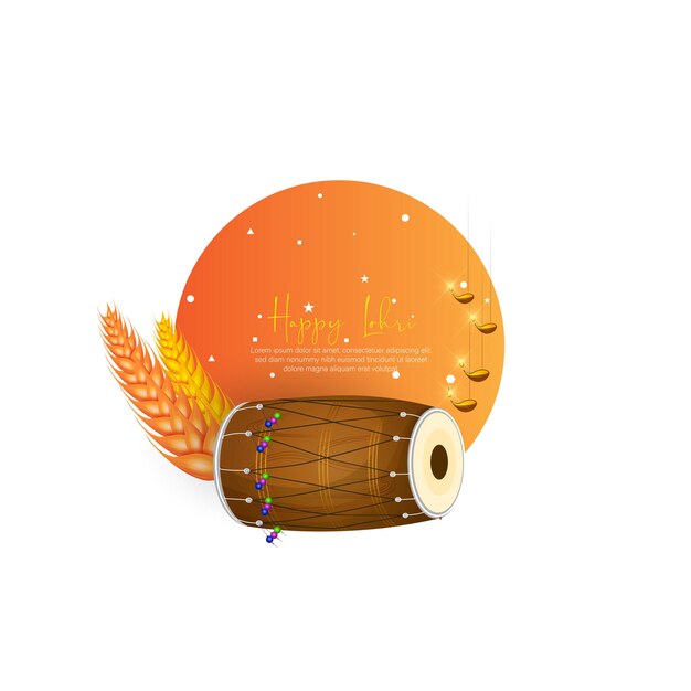 Illustrazione vettoriale di Happy Lohri vacanza sfondo per il festival Punjabi.