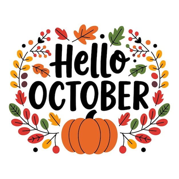 Illustrazione vettoriale di Hello October Design