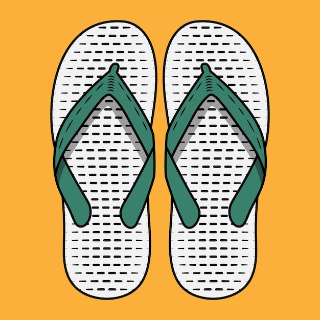 illustrazione vettoriale di infradito, calzature asiatiche, in particolare Indonesia