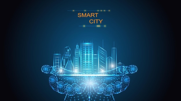 Illustrazione vettoriale di intelligenza artificiale e sistema smart city, casa. Scienza, futuristico, rete, concetto di rete, comunicazione, alta tecnologia. ENV 10.