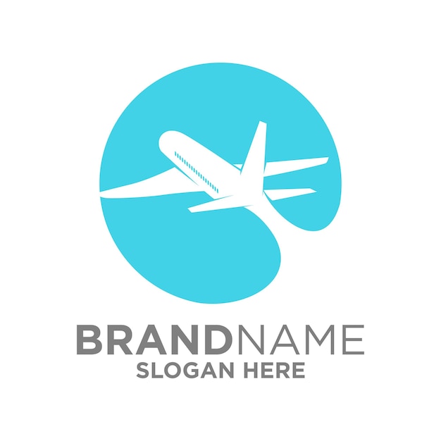 Illustrazione vettoriale di ispirazione del modello di progettazione del logo dell'aeroplano