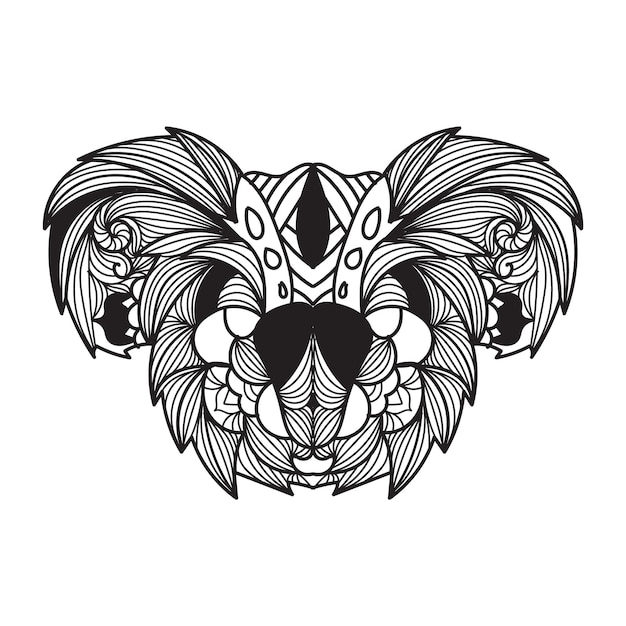 Illustrazione vettoriale di koala mandala