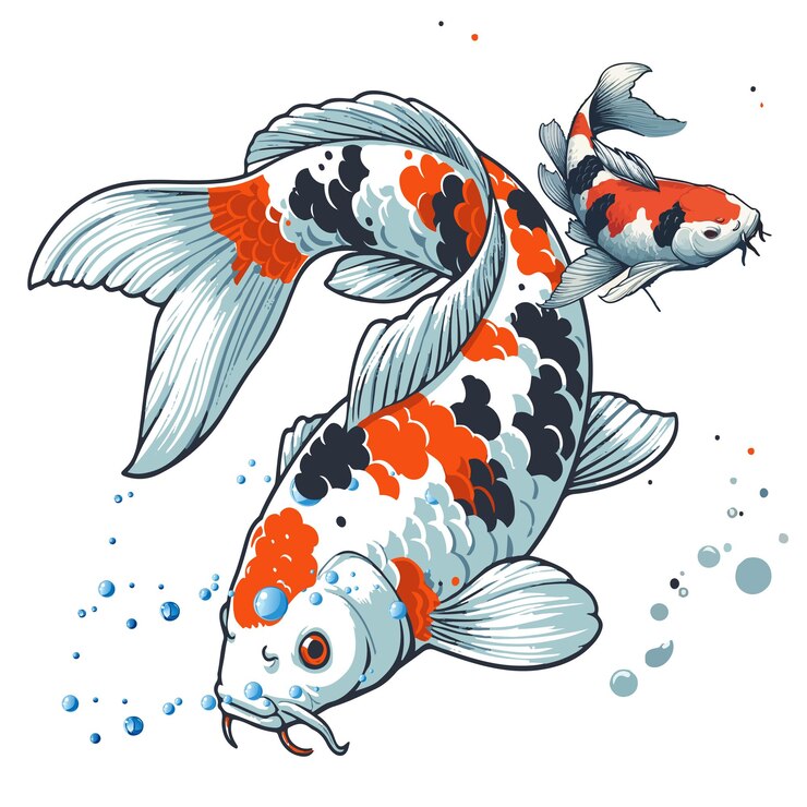 Illustrazione vettoriale di Koi Illustrazione di sfondo di Koi Clip art
