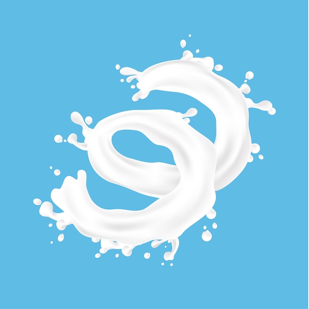 illustrazione vettoriale di latte splash