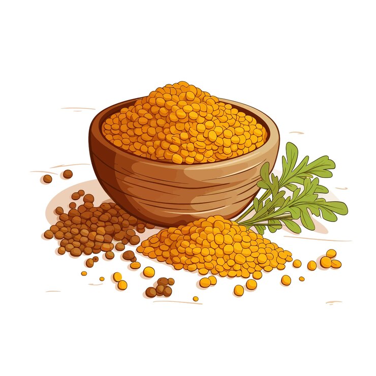 Vettore illustrazione vettoriale di lenti e curcuma disegnata a mano clipart sullo sfondo bianco