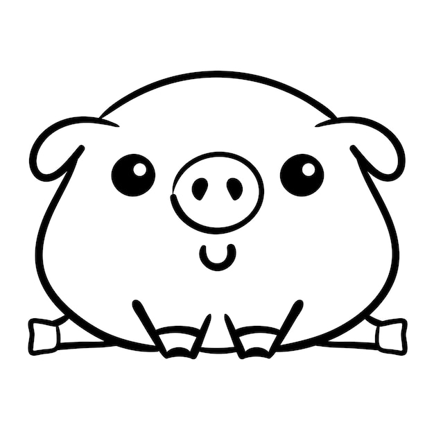 Illustrazione vettoriale di maiali divertenti Simpatico personaggio animale da fattoria