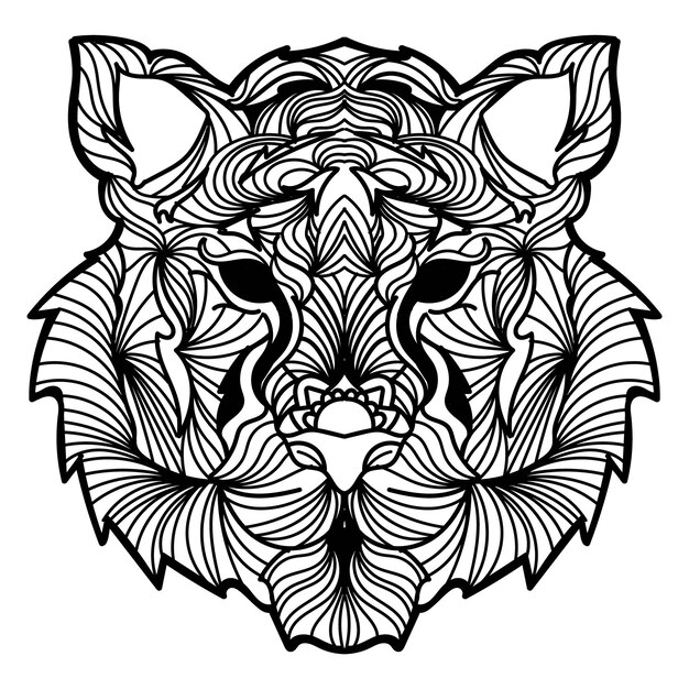 Illustrazione vettoriale di mandala tigre