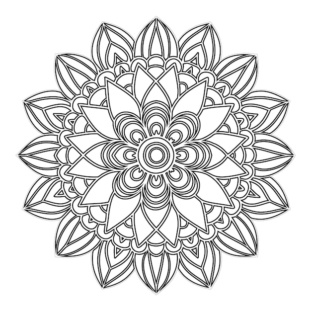 Illustrazione vettoriale di modelli geometrici decorativi di design di mandala intricati