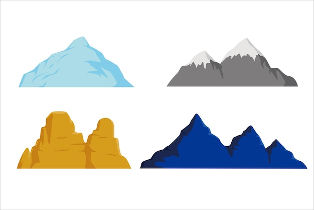 illustrazione vettoriale di montagna colorata. segno e simbolo della natura.
