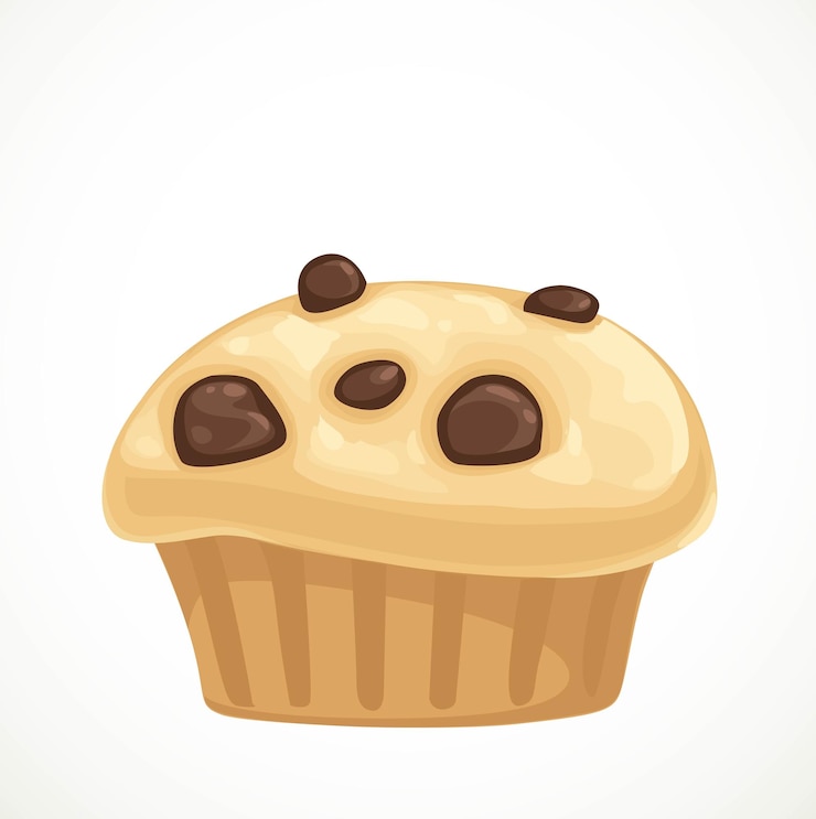 Vettore illustrazione vettoriale di muffin dolce isolato su sfondo bianco