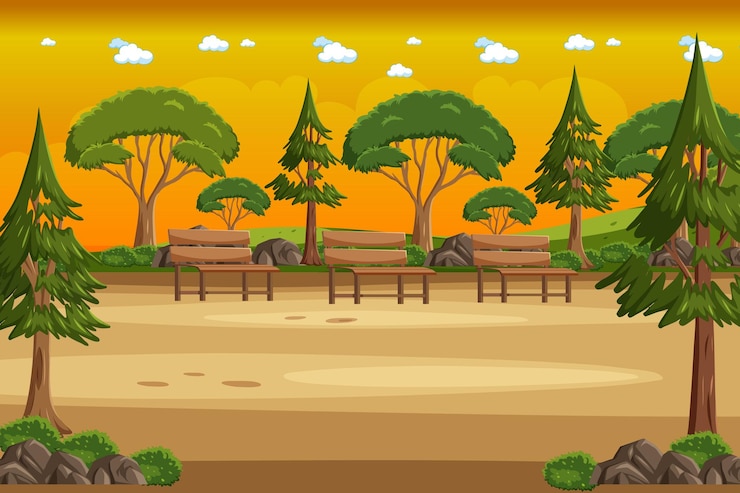 Vettore illustrazione vettoriale di paesaggi naturali colorati per bambini