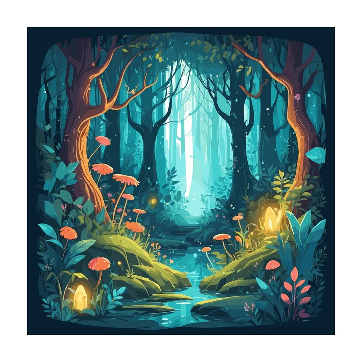 Vettore illustrazione vettoriale di paesaggi naturali