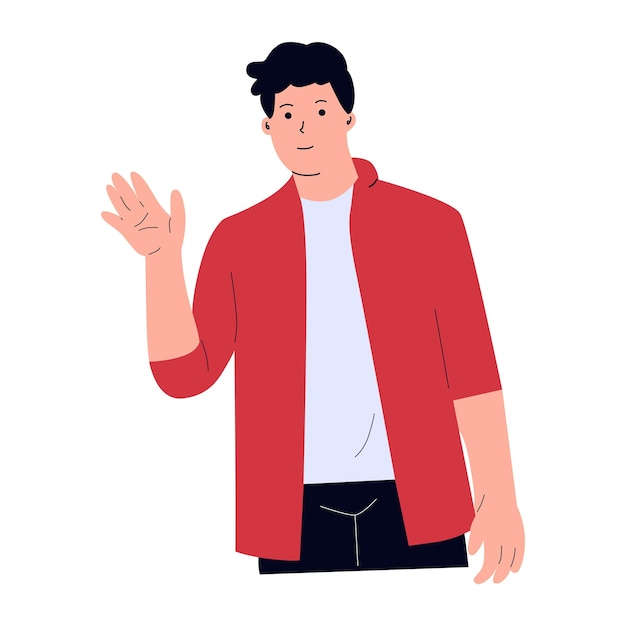 illustrazione vettoriale di persone che salutano salutando