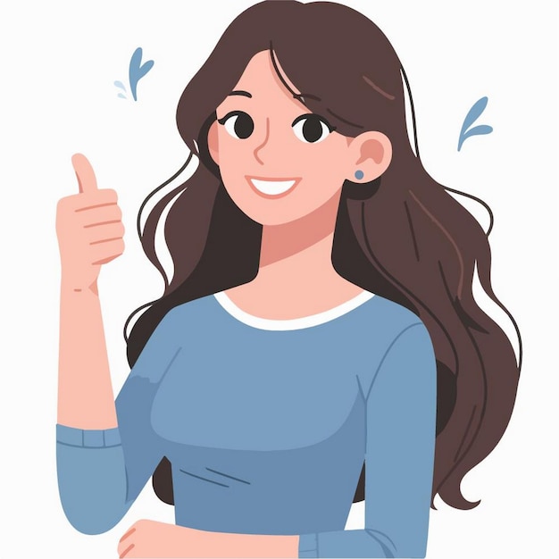 Illustrazione vettoriale di persone con il pollice in alto in stile flat design