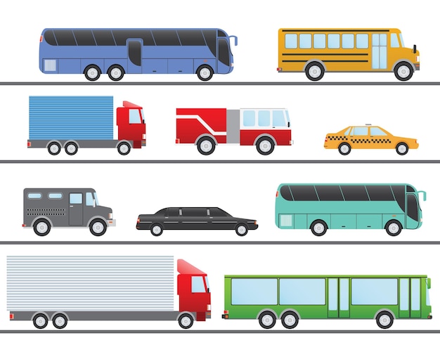 Illustrazione vettoriale di progettazione piana del trasporto