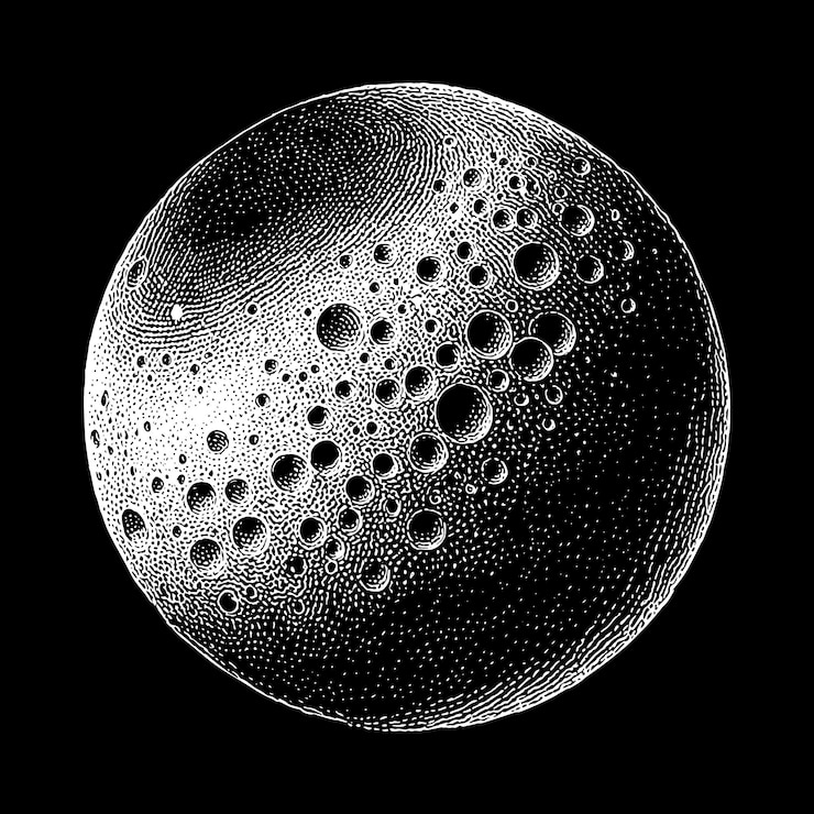 Vettore illustrazione vettoriale di progettazione piatta della luna piena