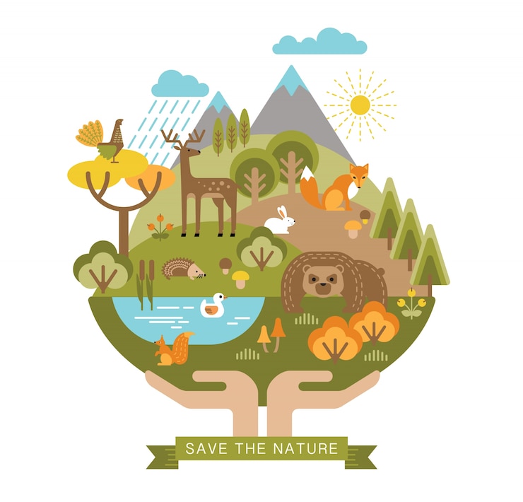 Vettore illustrazione vettoriale di protezione della natura.