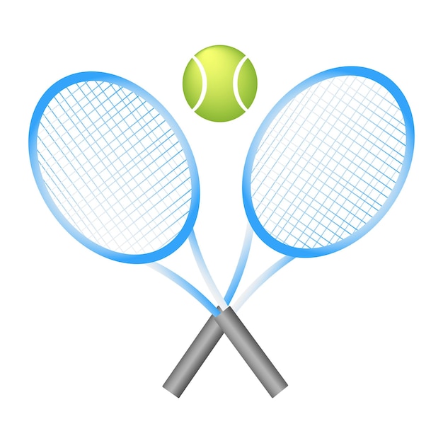 Illustrazione vettoriale di racchette da tennis e palla incrociate