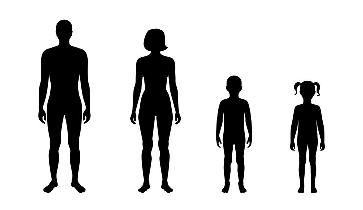 Illustrazione vettoriale di ragazza e ragazzo silhouette