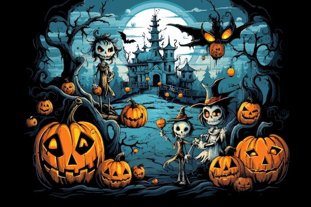 Illustrazione vettoriale di saluto di Halloween