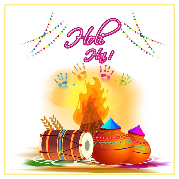 Illustrazione vettoriale di saluto Happy Holi,