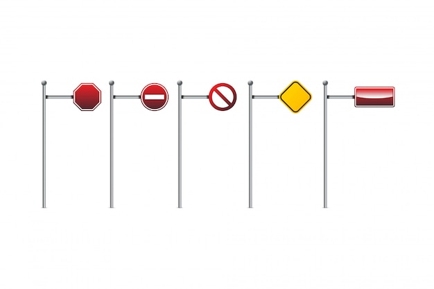 Illustrazione vettoriale di segnali stradali.