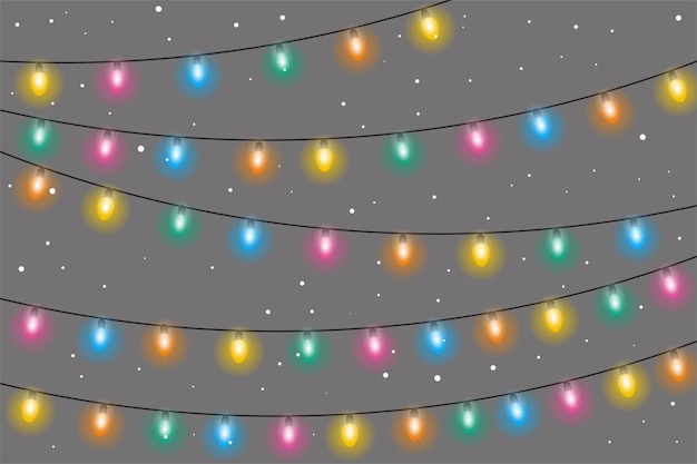 Illustrazione vettoriale di sfondo delle luci di Natale