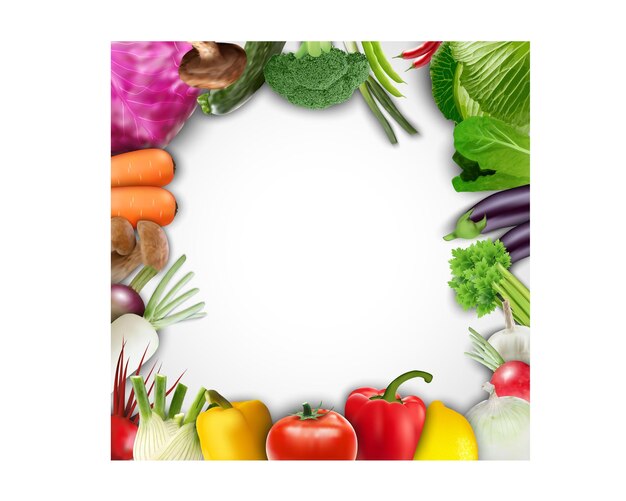 Illustrazione vettoriale di sfondo vegetale di alimenti salutari
