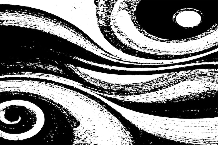 Vettore illustrazione vettoriale di sovrapposizione nera monocromatica arte astratta texture di progettazione su sfondo bianco
