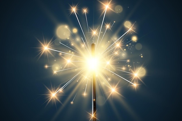 Illustrazione vettoriale di stelle filanti su uno sfondo trasparente.