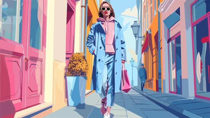 Vettore illustrazione vettoriale di street style fashion