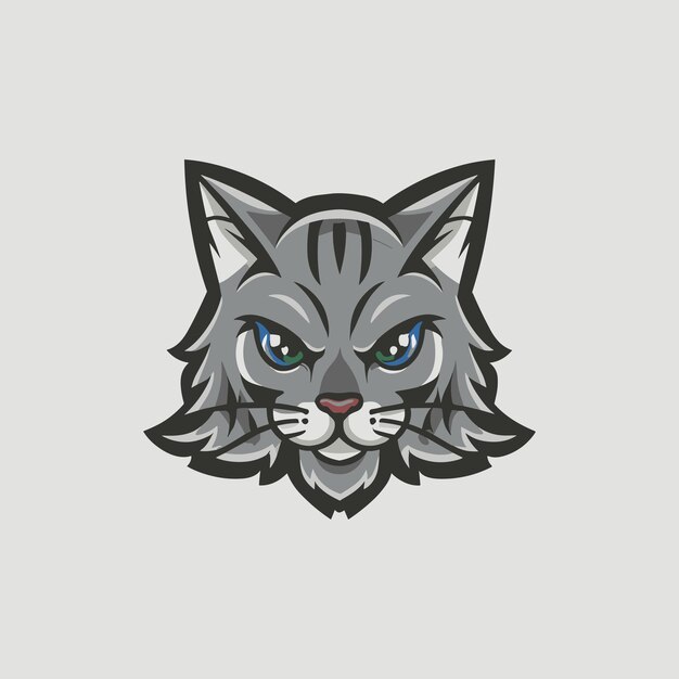 illustrazione vettoriale di testa di gatto logo della mascotte esport