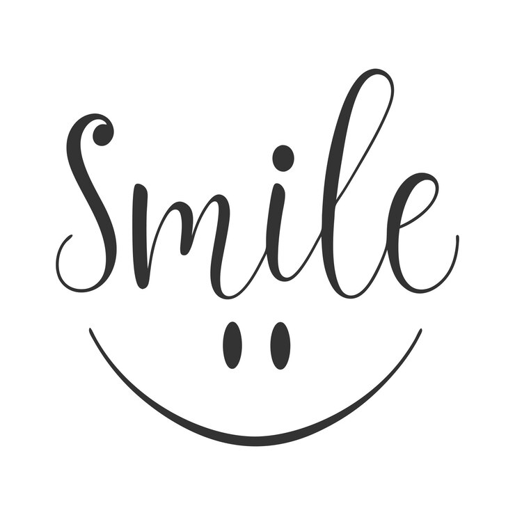 Illustrazione vettoriale di tipografia sorridente in stile minimalista