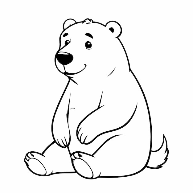 Illustrazione vettoriale di un carino disegno di orso polare per bambini