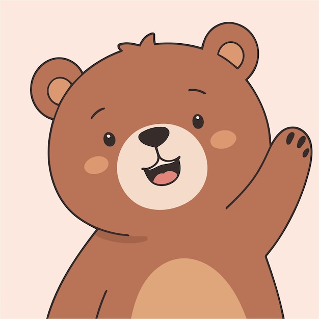 Illustrazione vettoriale di un orsacchiotto carino per libri di storie per bambini piccoli
