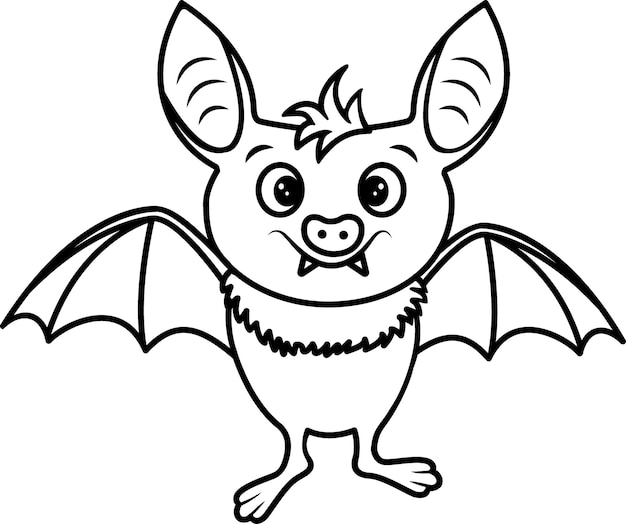 Illustrazione vettoriale di un personaggio di pipistrello nero che vola con le ali spiegate, in uno stile moderno e piatto