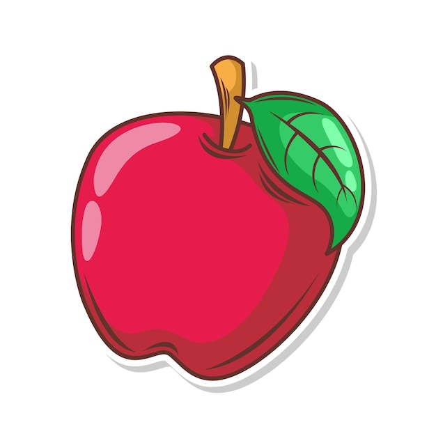 Illustrazione vettoriale disegnata a mano con un disegno di frutta di mela
