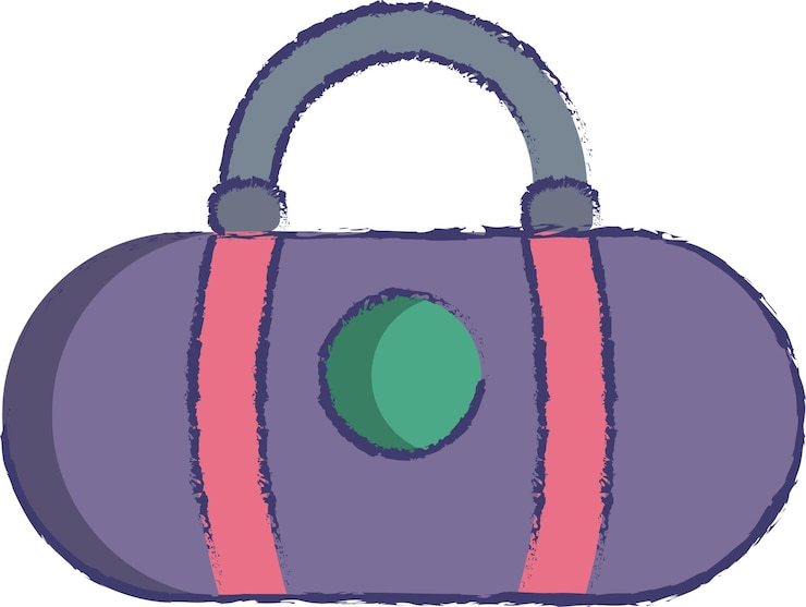 Vettore illustrazione vettoriale disegnata a mano della borsa