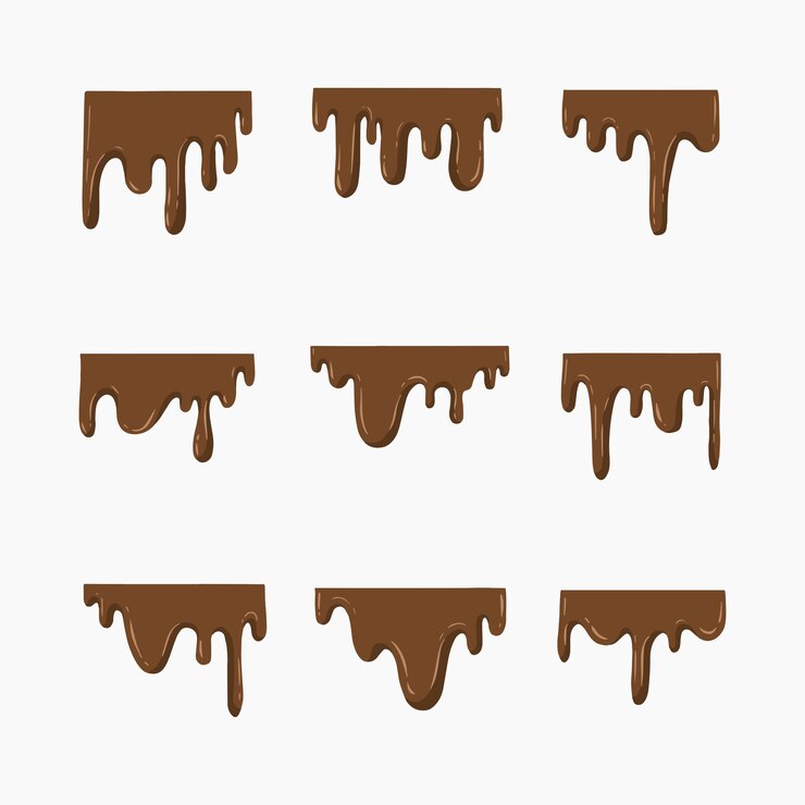 Illustrazione vettoriale disegnata a mano della fusione del cioccolato