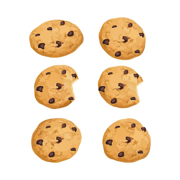 Illustrazione vettoriale disegnata a mano di biscotti di cioccolatina