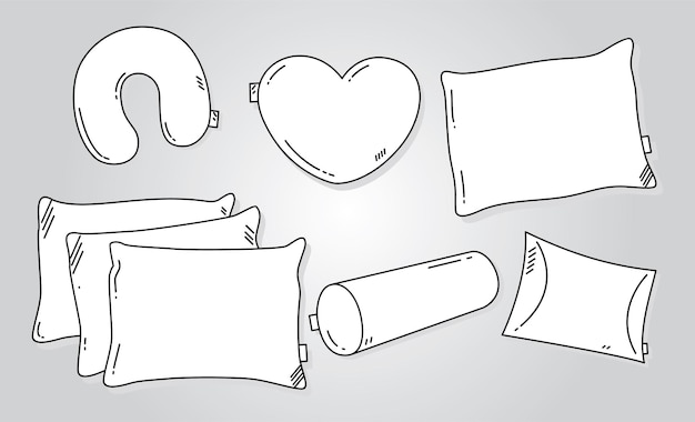 Illustrazione vettoriale disegnata a mano di cuscino