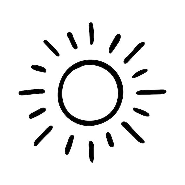 Illustrazione vettoriale disegnata a mano di Doodle sun